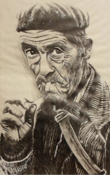 Dessin intitulée "le pêcheur" par Olivier Le Gac, Œuvre d'art originale, Crayon