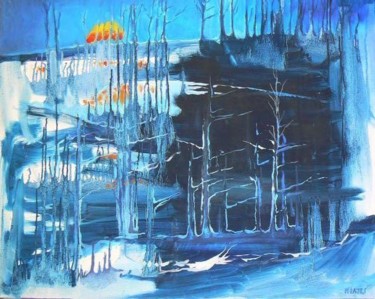 Pittura intitolato "Lueur d'hiver" da Olivier Montes, Opera d'arte originale, Olio