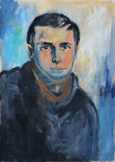 Peinture intitulée "autoportrait" par Olivier Montes, Œuvre d'art originale, Huile