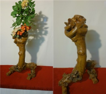 Sculpture intitulée "vase" par Olivier Nogrette, Œuvre d'art originale, Bois