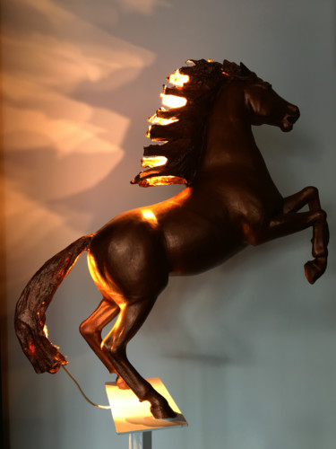Sculpture titled ""Lampe-Cheval"" by Olivier Rose, Original Artwork, Plastic
