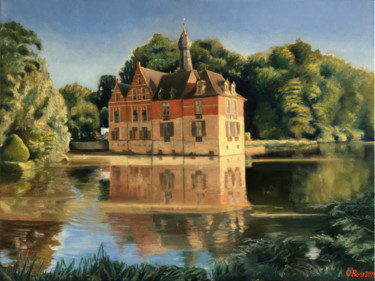 Peinture intitulée ""Castle Garden Part…" par Olivier Rose, Œuvre d'art originale, Huile Monté sur Châssis en bois