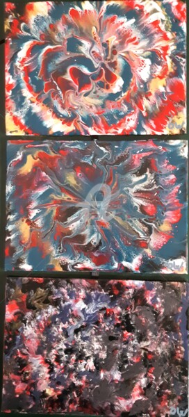 Painting titled "triptyque acrylique" by Olivier Weinberg, Original Artwork, Acrylic