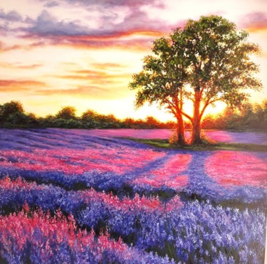 Painting titled "Lavender" by Iryna Lubera, Original Artwork, Oil