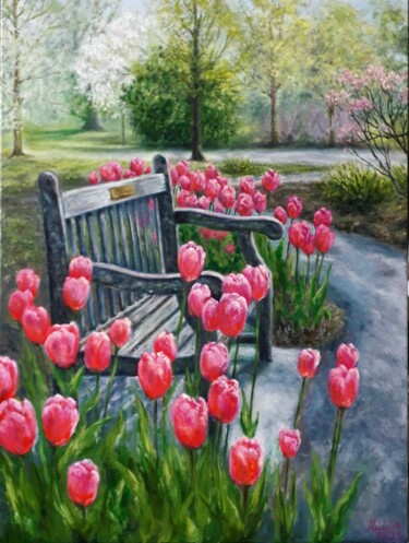 Painting titled "Spring" by Iryna Lubera, Original Artwork, Oil