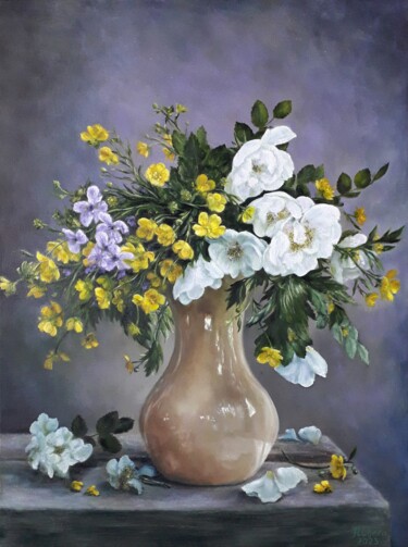 Peinture intitulée "Summer flowers" par Iryna Lubera, Œuvre d'art originale, Huile