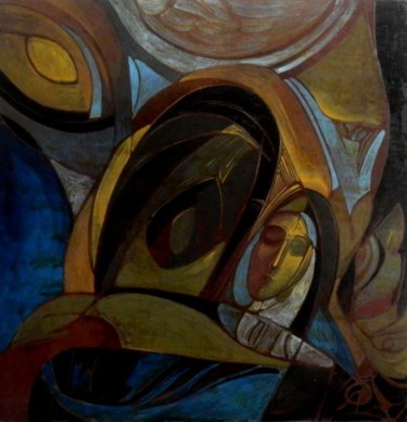 Pittura intitolato "Fourth dimension" da Olha Fedoruk, Opera d'arte originale, Acrilico