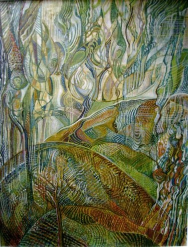 Malerei mit dem Titel "The Spring" von Olha Fedoruk, Original-Kunstwerk, Tempera
