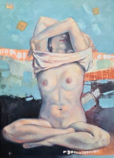 Painting titled "seduction" by Olga Sarabarina (Olja Sar), Original Artwork, Oil Mounted on Wood Stretcher frame