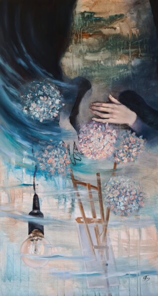 Pittura intitolato "Touch to the muse II" da Olga Sarabarina (Olja Sar), Opera d'arte originale, Olio Montato su Telaio per…