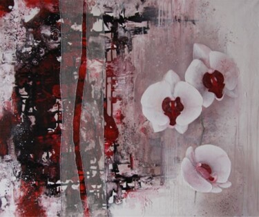 Peinture intitulée "Orchid im Abstrakt" par Olga Sarabarina (Olja Sar), Œuvre d'art originale, Huile