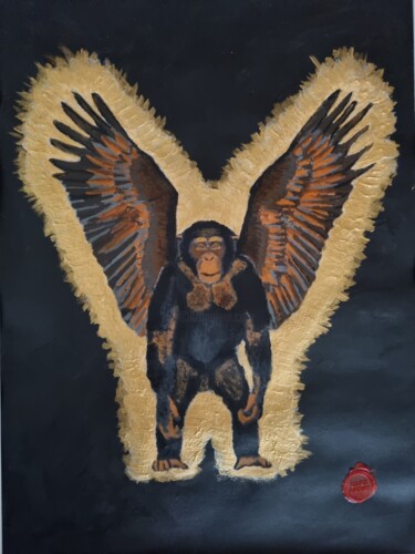 Painting titled "New Ape" by Olke, Original Artwork, Acrylic