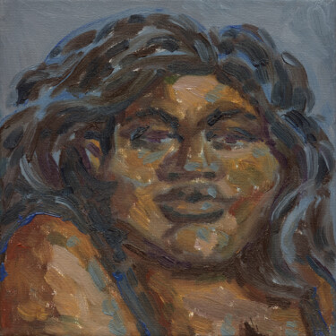 Painting titled "BIG MAMA - contempo…" by Olkosi, Original Artwork, Oil Mounted on Wood Stretcher frame