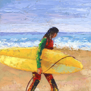 Malerei mit dem Titel "Surfer - contempora…" von Olkosi, Original-Kunstwerk, Öl