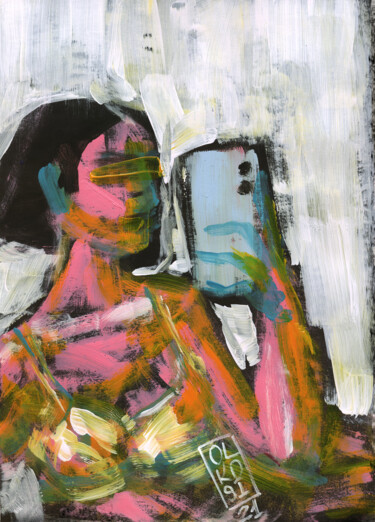 Peinture intitulée "Selfie #2 - Contemp…" par Olkosi, Œuvre d'art originale, Acrylique
