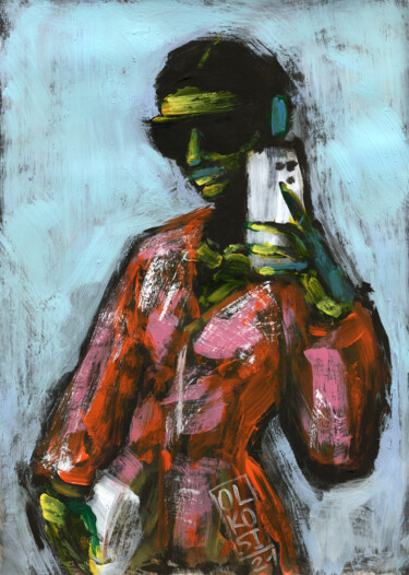 Картина под названием "SELFIE #3 - CONTEMP…" - Olkosi, Подлинное произведение искусства, Акрил