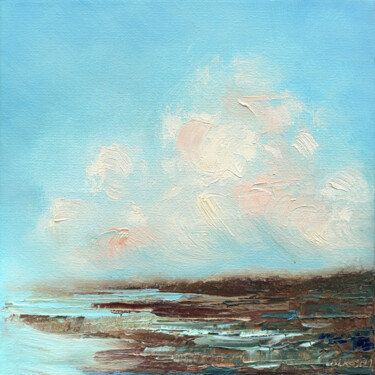 Картина под названием "Clouds - modern abs…" - Olkosi, Подлинное произведение искусства, Масло Установлен на Деревянная рама…