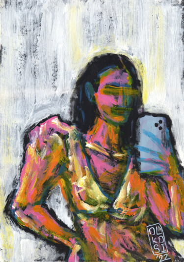 Pittura intitolato "Selfie #5 - Contemp…" da Olkosi, Opera d'arte originale, Acrilico