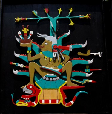 Escultura titulada "Mayahuel Divinity f…" por Ollinmexica-Obsidienne, Obra de arte original, Acrílico
