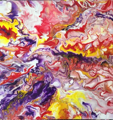 Картина под названием "FIREWORKS" - Olly Majdandzic, Подлинное произведение искусства, Акрил Установлен на Деревянная рама д…