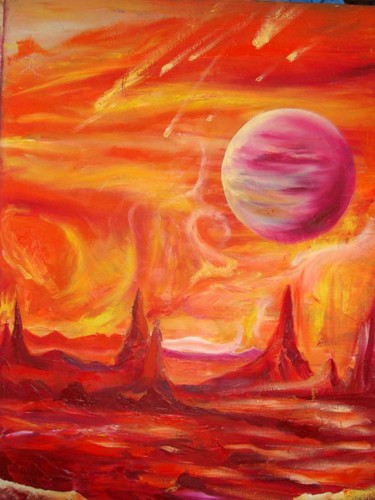 Картина под названием "Planet Ametist" - Dmytry, Подлинное произведение искусства, Масло