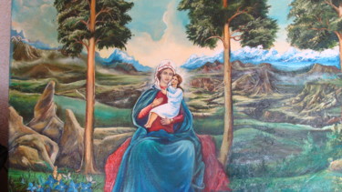 Картина под названием "Madona" - Dmytry, Подлинное произведение искусства, Масло