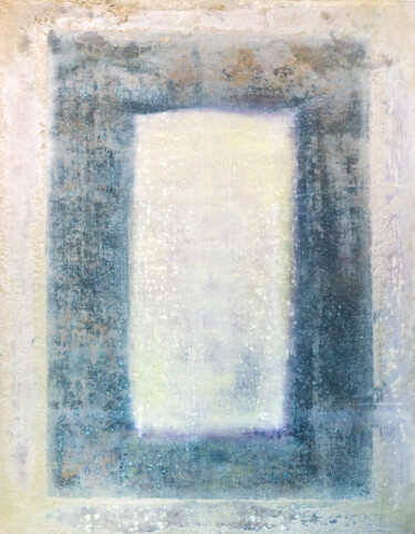 Painting titled "Ice window ( oil on…" by Ol'Svol'D, Original Artwork, Oil