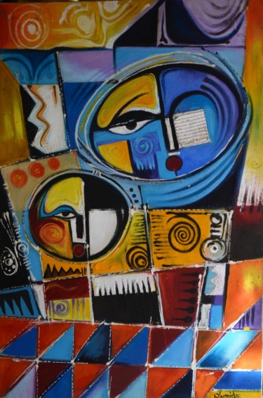 绘画 标题为“faces  #artistsuppo…” 由Olumide Egunlae, 原创艺术品, 油