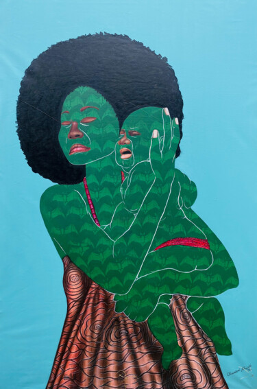 Malerei mit dem Titel "incomparable" von Oluwafemi Afolabi, Original-Kunstwerk, Acryl