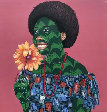 Malerei mit dem Titel "In love" von Oluwafemi Afolabi, Original-Kunstwerk, Acryl