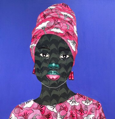 Malerei mit dem Titel "Omidan (maiden)5" von Oluwafemi Afolabi, Original-Kunstwerk, Acryl