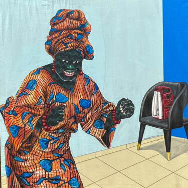 Malerei mit dem Titel "MYSTERY OF FREEDOM" von Oluwafemi Afolabi, Original-Kunstwerk, Acryl