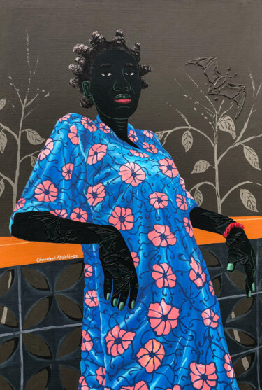 Malerei mit dem Titel "Expectations" von Oluwafemi Afolabi, Original-Kunstwerk, Acryl