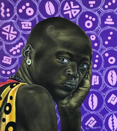 Pintura intitulada "Restrained" por Oluwafemi Akanmu, Obras de arte originais, Acrílico