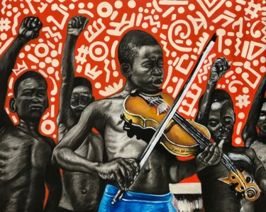 Schilderij getiteld "Liberty (Song Of Fr…" door Oluwafemi Akanmu, Origineel Kunstwerk, Acryl