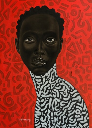 Ζωγραφική με τίτλο "Unique (African All…" από Oluwafemi Akanmu, Αυθεντικά έργα τέχνης, Ακρυλικό