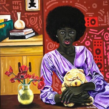 Pintura titulada "Await" por Oluwafemi Akanmu, Obra de arte original, Acrílico