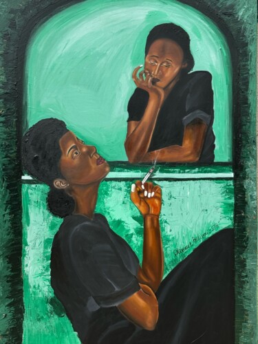 Картина под названием "Lucha" - Oluwapelumi Olaosun, Подлинное произведение искусства, Акрил