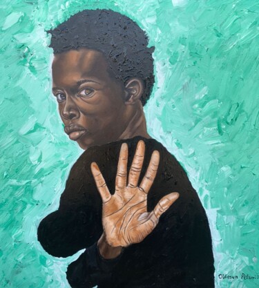 Картина под названием "Hold my peace" - Oluwapelumi Olaosun, Подлинное произведение искусства, Акрил