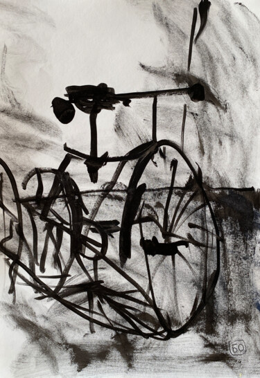 Desenho intitulada "Bicycle" por Olya Borisova, Obras de arte originais, Acrílico