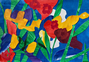 Рисунок под названием "Flowerbed" - Olya Borisova, Подлинное произведение искусства, Акрил