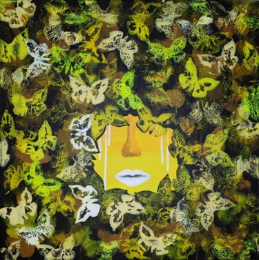 Картина под названием "Butterflies in the…" - Olya Enina, Подлинное произведение искусства, Акрил
