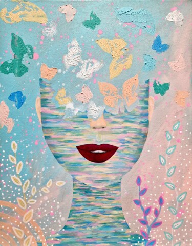 Картина под названием "Metamorphosis. Woma…" - Olya Enina, Подлинное произведение искусства, Масло Установлен на Деревянная…