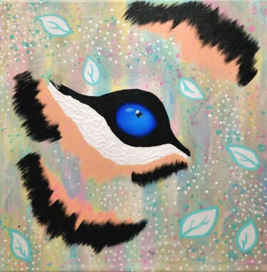 Painting titled "Eye of a tiger. Hyp…" by Olya Enina, Original Artwork, Acrylic Mounted on Wood Stretcher frame