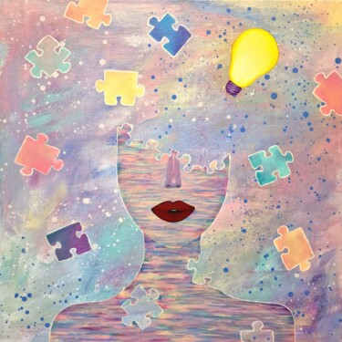 Картина под названием "Insight. Vibrant su…" - Olya Enina, Подлинное произведение искусства, Масло Установлен на Деревянная…