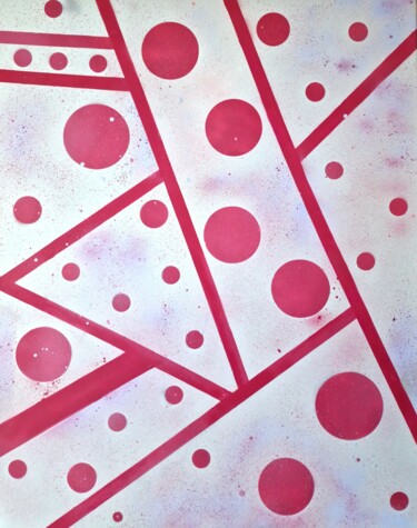 Картина под названием "Lines and circles V…" - Olya Enina, Подлинное произведение искусства, Акрил Установлен на Деревянная…