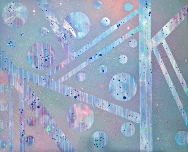 Pintura titulada "Lines and circles VI" por Olya Enina, Obra de arte original, Acrílico Montado en Bastidor de camilla de ma…