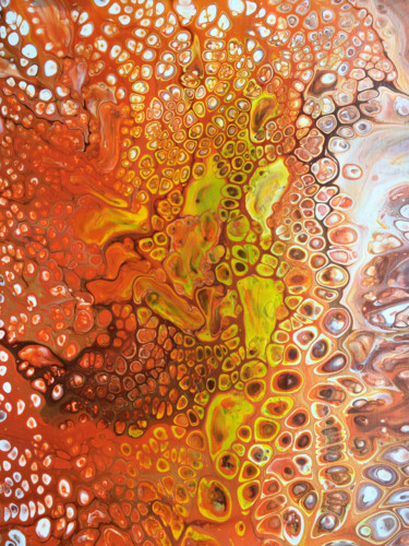 Schilderij getiteld "Orange" door Olya Feofilova, Origineel Kunstwerk, Acryl