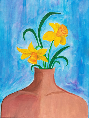 Malarstwo zatytułowany „Narcissus” autorstwa Olya Feofilova, Oryginalna praca, Akryl