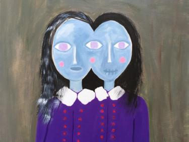 Painting titled "Siamese twins" by Olya Feofilova, Original Artwork, Acrylic